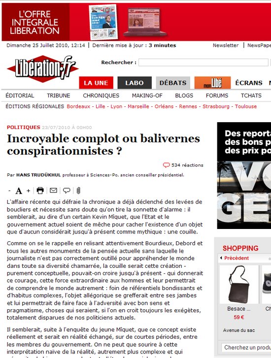 Libérature relate la rumeur Libérature relate la rumeur